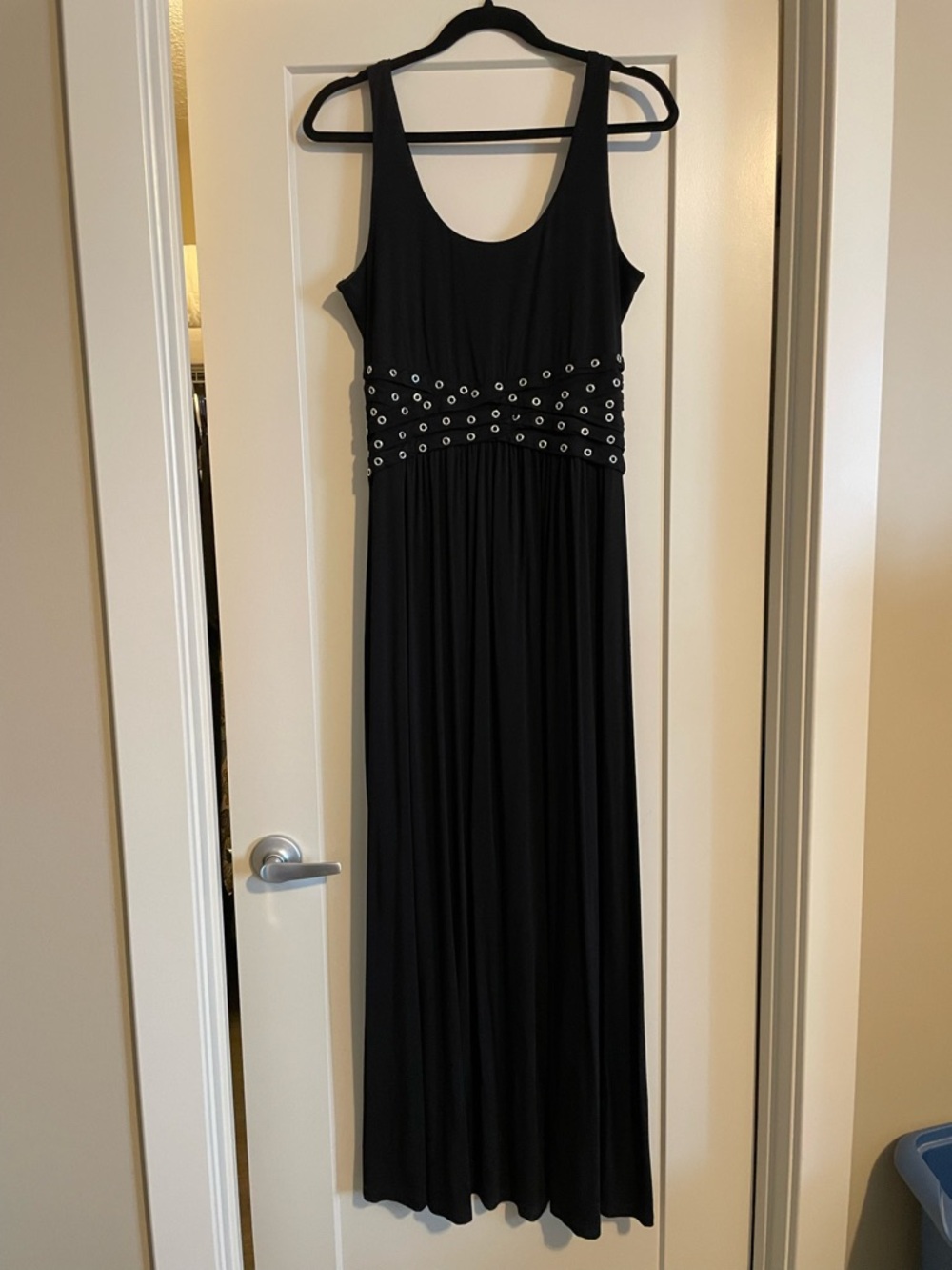 Ricki's Black Sleeveless Maxi Dress with Eyelet Waist Detail
